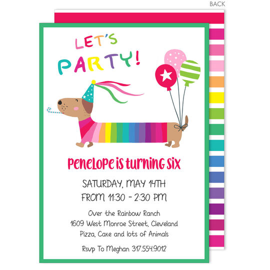 Pink Party Dog Invitations